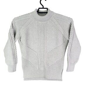 Womens Gray Banana Republic Knit Sweater Textured Turtleneck Long Sleeve Size S